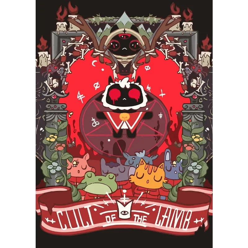 Classic Video Game Cult of The Lamb Anime Adventure Posters Print Canvas Painting Modern Wall Art Kids Bedroom Home Decor Gift