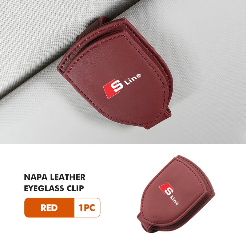 Car Sun Visor Glasses Universal Holder Clip Auto Accessories For Audi Quattro A4 A5 Q5 A1 Q7B6 B8 B7 B9 B5 A3 8P 8V 8L A6