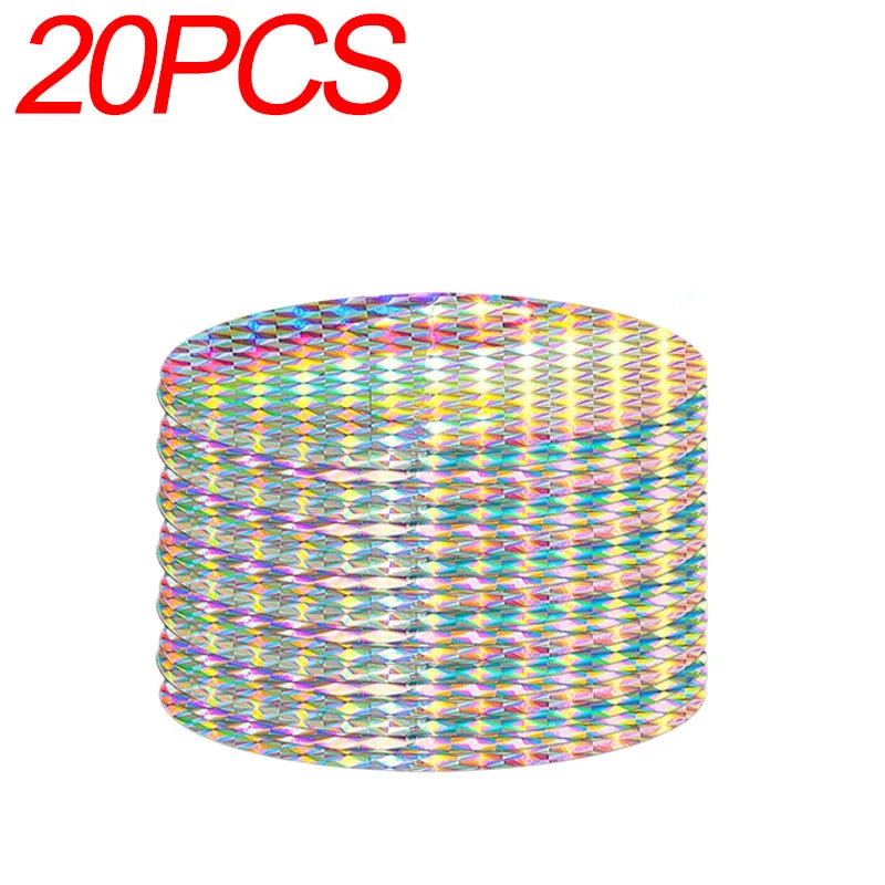 100/20PC Self-adhesive Reflective Bird Repellent Patch Reflective Disc Anti Bird Flash Tape High Reflectors Scare Pigeons Device
