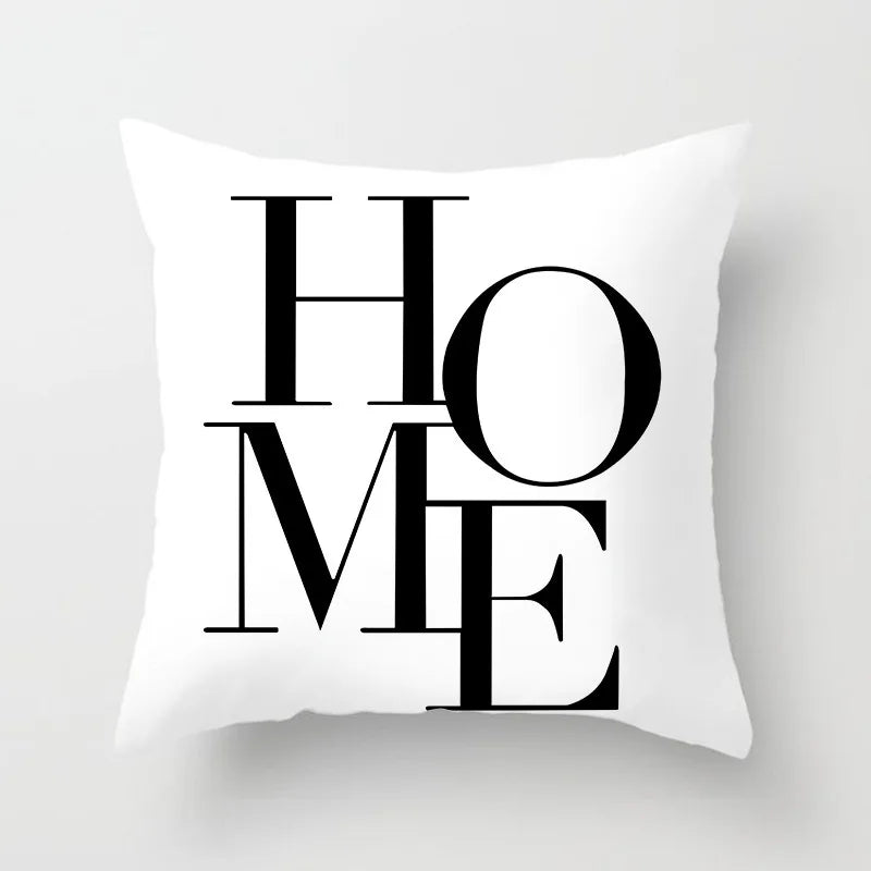 Black And White Geometric Portrait Double-sided Printed pillow cover Short plush Suitable living rooms sofas throw cushion cover