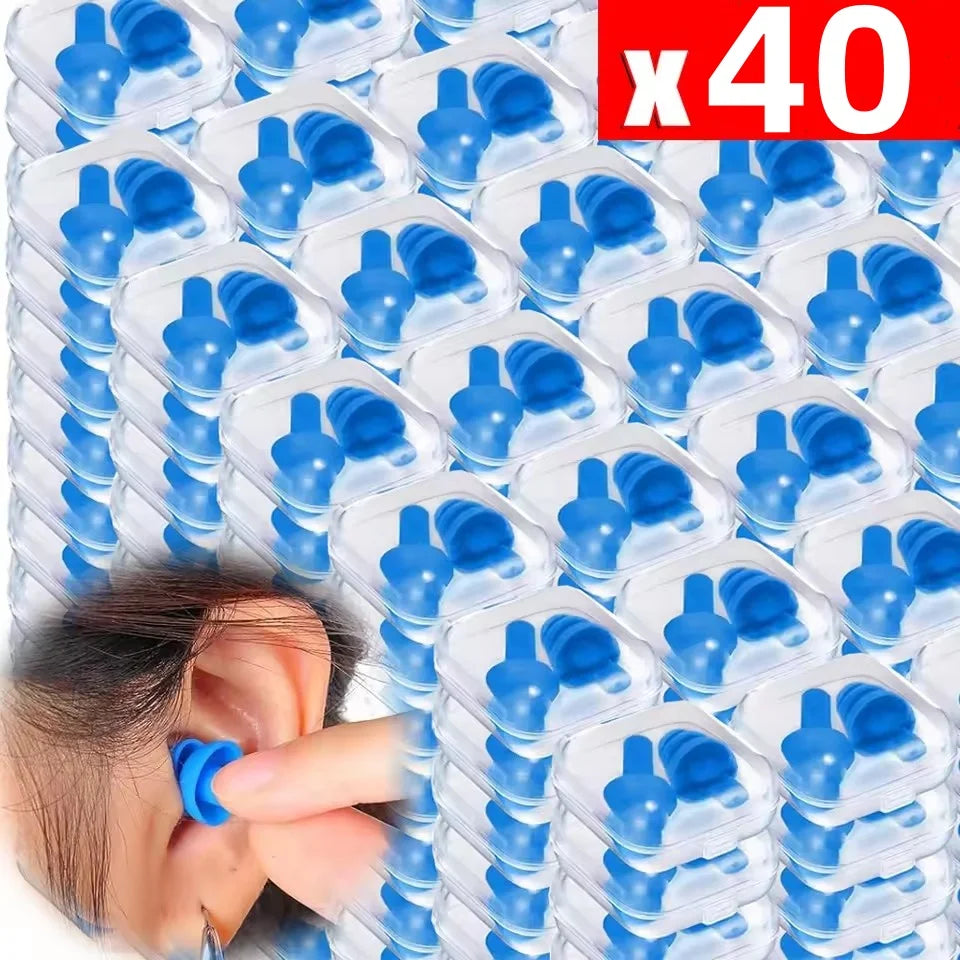 20/1Pair Ear Plugs Sleeping Noise Cancelling Reusable Silicone Sound Block Earplugs Summer Waterproof Swimming Ear Plug With Box