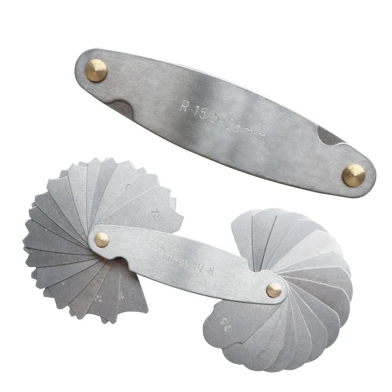 Radius template R gauge R1-6.5 7-14.5 15-25 26-80 radius gage plate fillet gaug External Internal Concave Convex Measuring tools