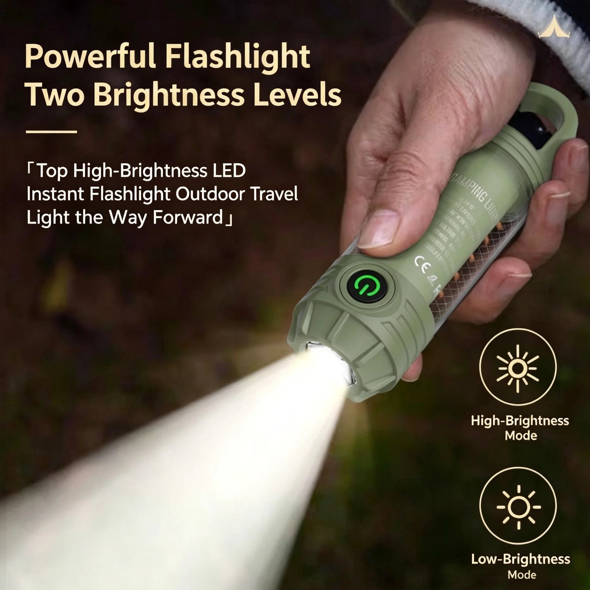 Multicolor Mini Tent Lantern 2in1 LED Flashlight Torch Daily Waterproof Type-C Fast Charge Outdoor Hiking Fishing Survival Lamp