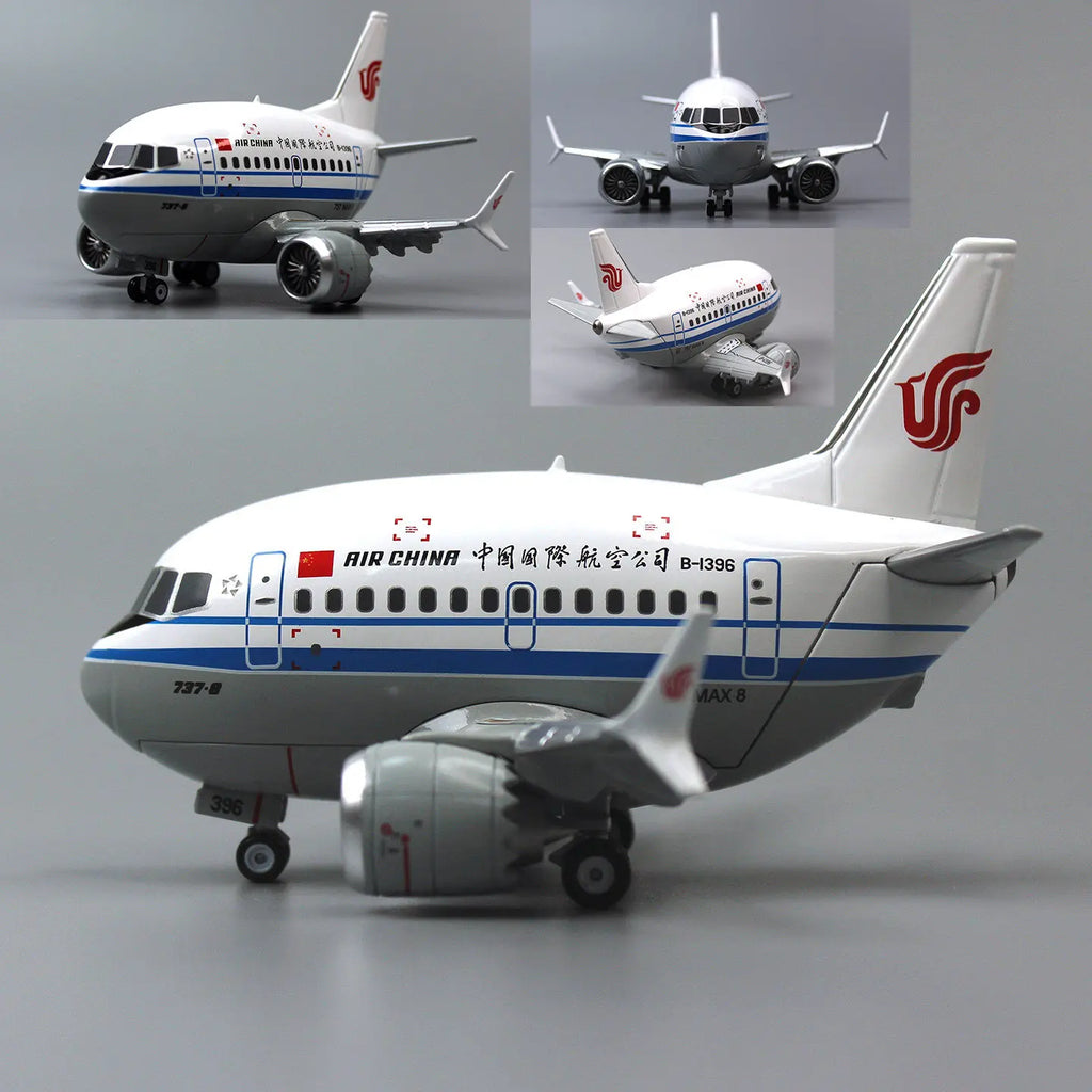 Iron Flow Cartoon Q-Version Airbus A320 NEO 737MAX Aircraft Model Factory Painted Egg Machine Alloy Aircraft Model Holiday Gift