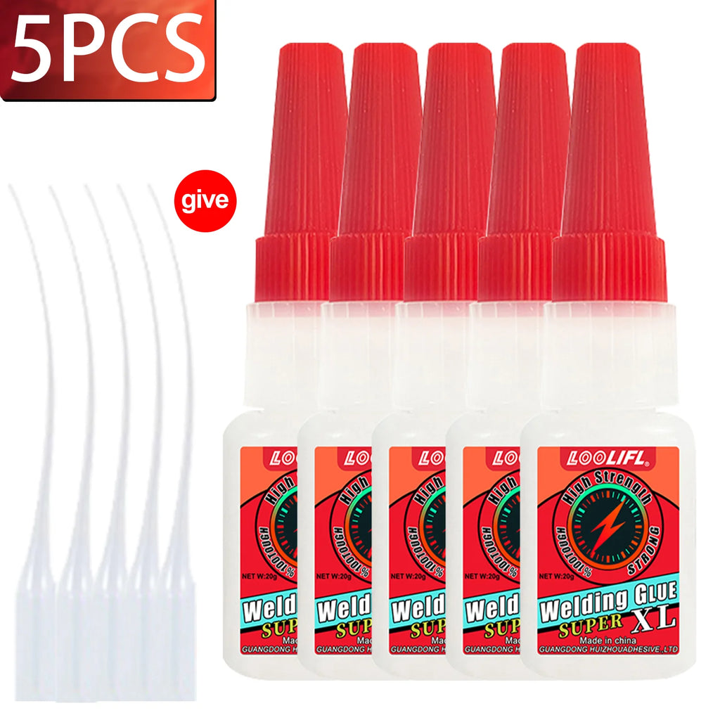 LOOLIFL High Strength Welding Oily Super Glue Universal Clear Non-Marking Repair Adhesive Instant Strong For Home Industrial Use