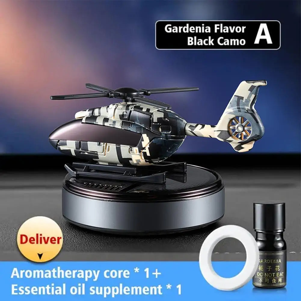 Car Solar Airplane Air Freshener Solar Helicopter Interior Accessories Trim Propeller Rotary Perfume Diffuser Deodorant