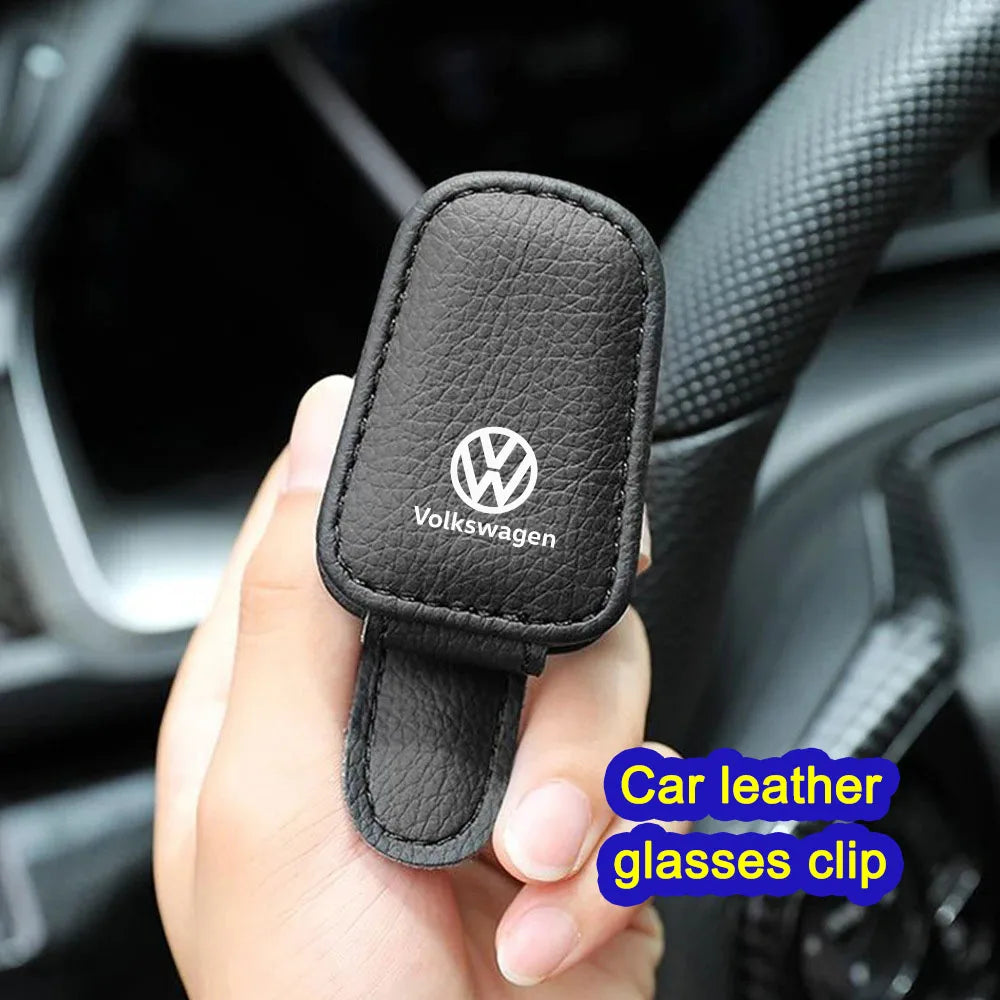 Car Leather Glasses Clip,Sun Visor Storage Holder,car accessories,for Volkswagen Jetta Golf Passat Polo Tiguan Arteon CC