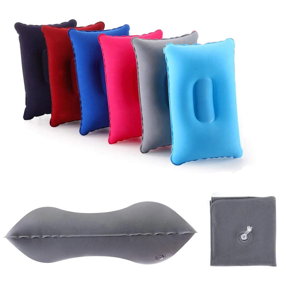 1 Pack Inflatable Pillow, Squared Ultralight Camping Travel Pillow Desk Rest Neck Support for Hiking Backpacking Office