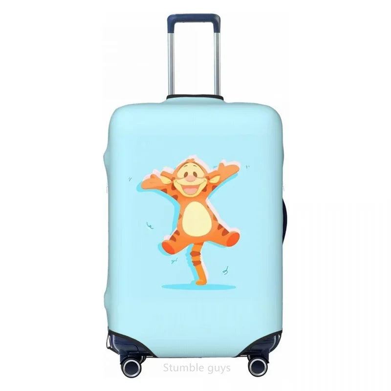 Premium Washable Luggage Cover Tiggers Design Elastic Fabric 18-32 Inch Suitcases Anti-Scratch Dustproof Travel Protective Cover