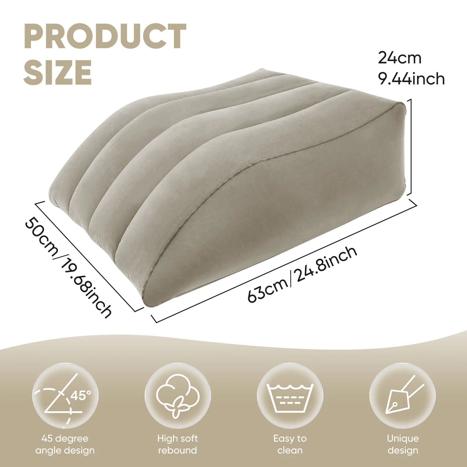 Leg Elevation Pillows,Inflatable Leg Pillows for Swelling, Portable Wedge Pillow for Improve Circulataion and Reduce Swelling,Su