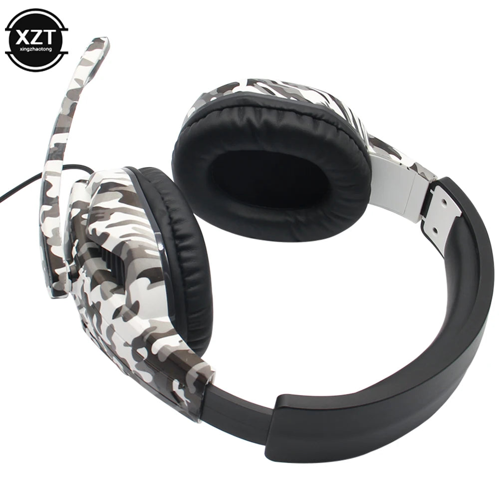 Camouflage Gaming Headset 3.5mm AUX Jack Wired Headphones Gamer Cool Game Headphone With Microphone ForPS4 ForXbox One PC Phone