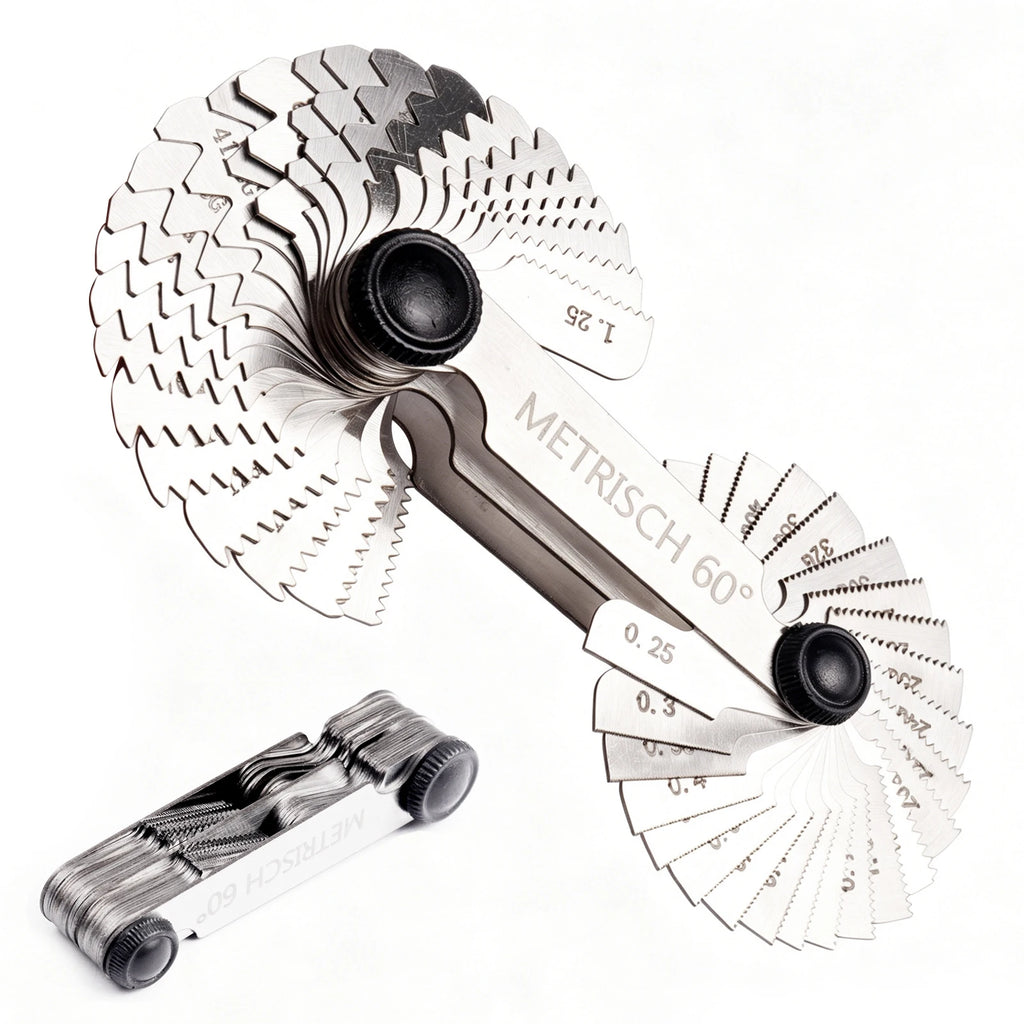 55/60 Degree Thread Plug Gauge Metric Imperial Gear Tooth Screw Pitch Gauges Stainless Steel Measuring Tool Tap Thread Measureme