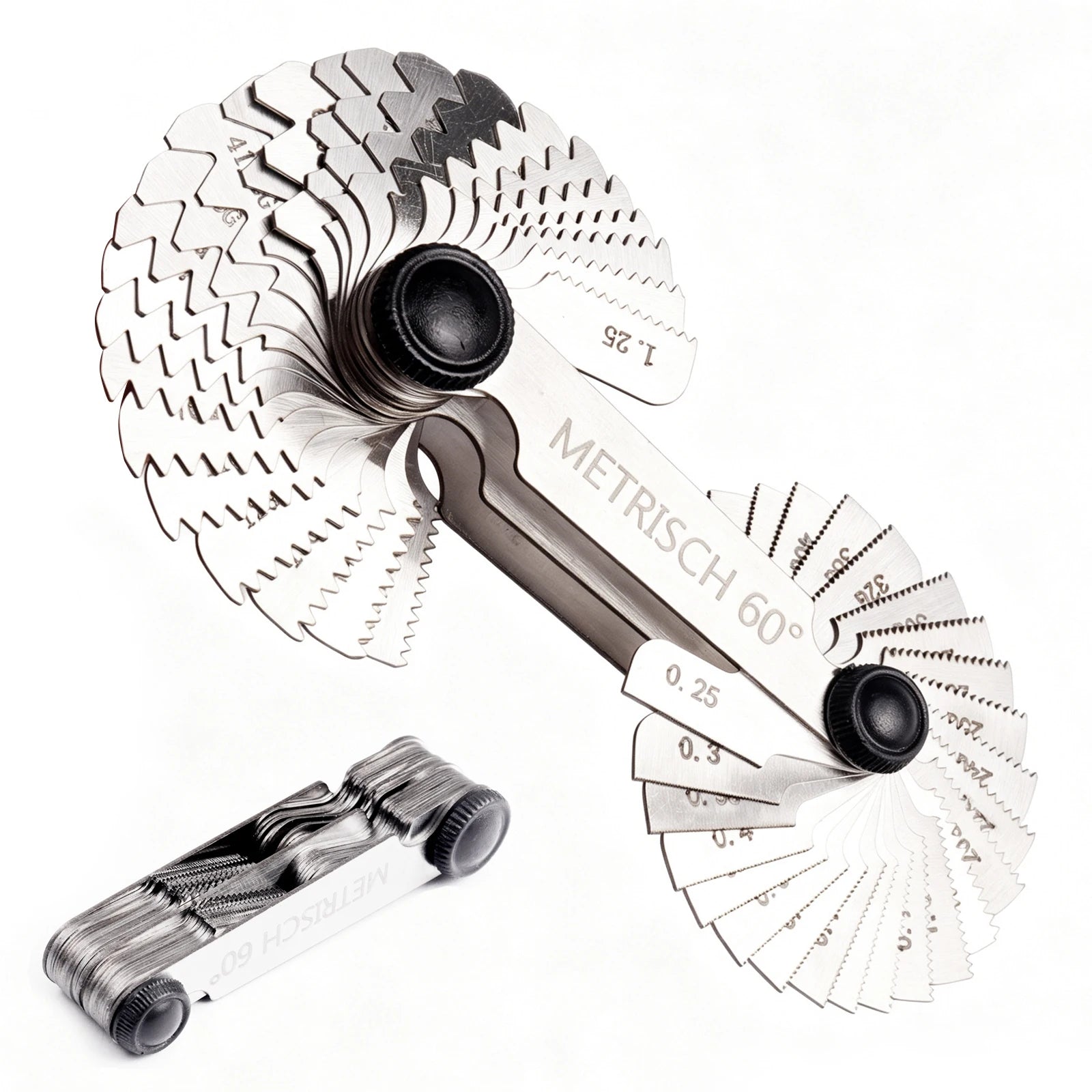 55/60 Degree Thread Plug Gauge Metric Imperial Gear Tooth Screw Pitch Gauges Stainless Steel Measuring Tool Tap Thread Measureme
