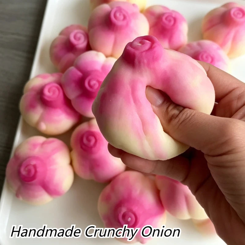 Handmade Crunchy Squishy Onion Stress Ball Squeeze Toy Squishy Fidget Ball ASMR Sensory Stress Relief Toy Relieve stress