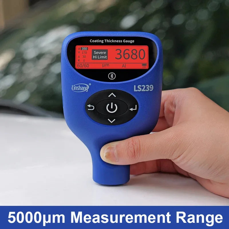 New LS239 Car Coating Thickness Gauge 0.0-5000μm Measuring Range Paint Tester Three-Color Display