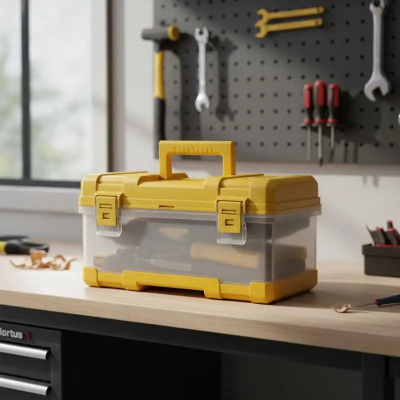 Transparent Handheld Tool Organizer Box Large Capacity Portable Storage Box for Art and Repair Tools