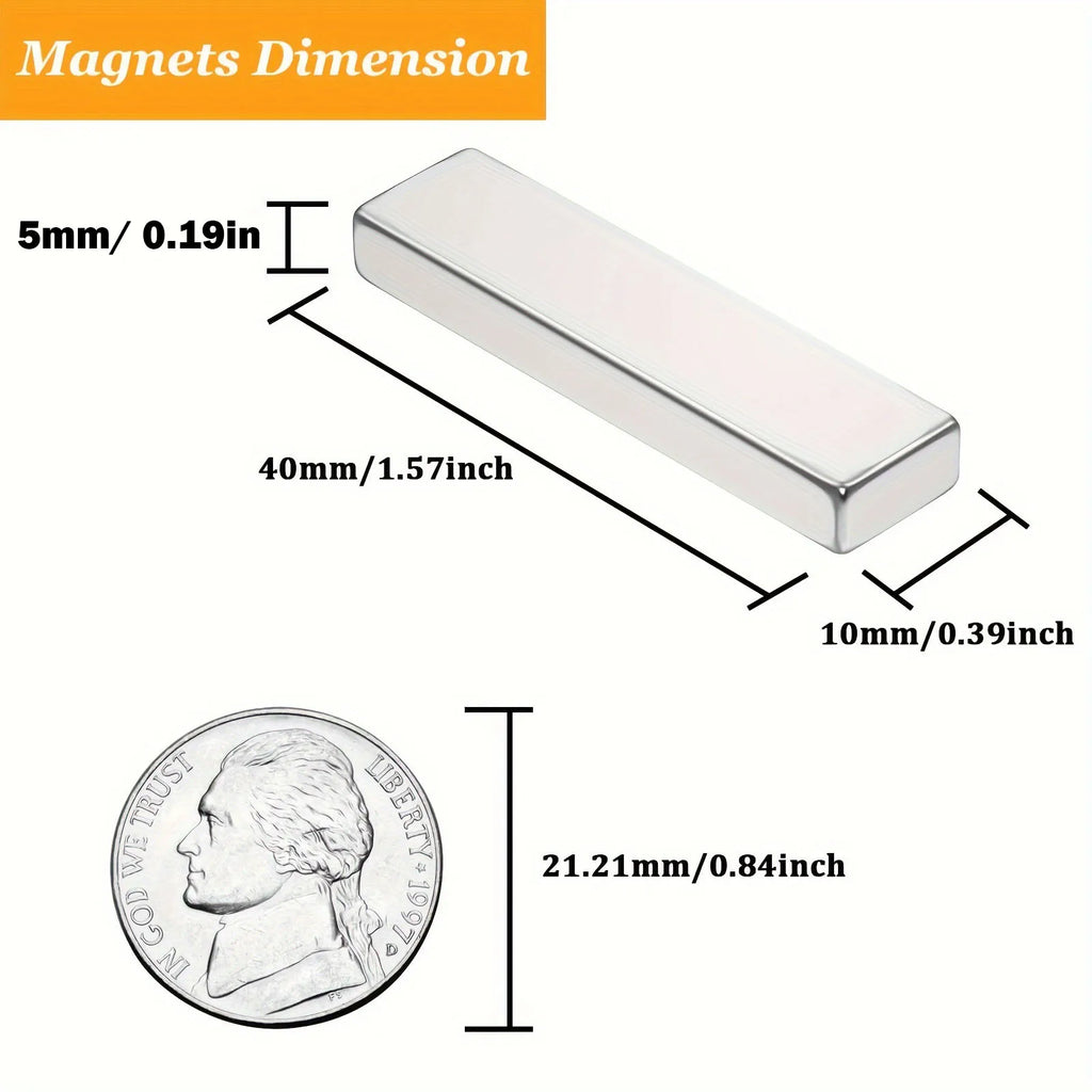 40x10x5（10pcs）Magnet for Office and Tool Storage, Storage Magnet, Map Magnet, Drawer Closure Magnet