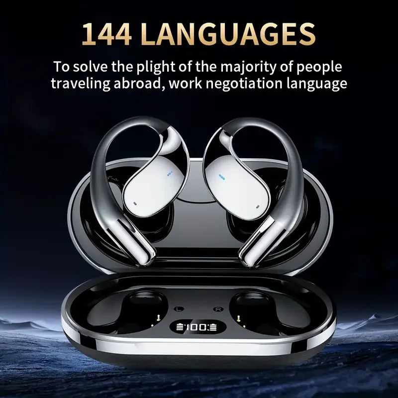 Wireless Translation Earbuds HIFI Bass ENC Noise Reduction 144 Languages Real Time Ai OWS Open Bluetooth 5.4 Headphones