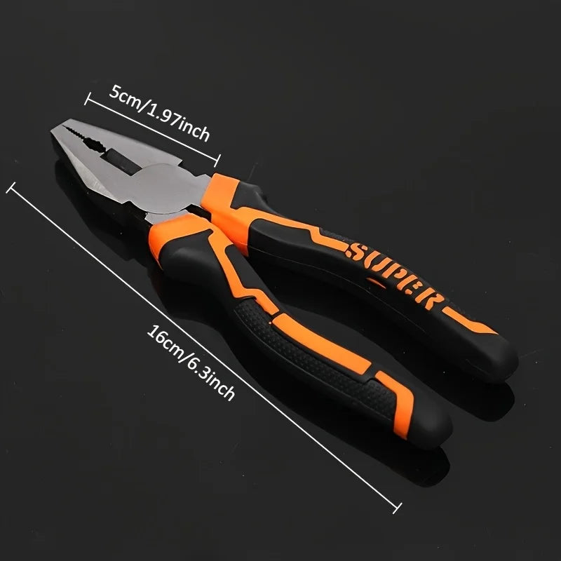 6-Inch Industrial Grade Steel Needle-Nose Pliers - Precision Wire Cutting & Gripping Tool for Electrical Work, Household Use