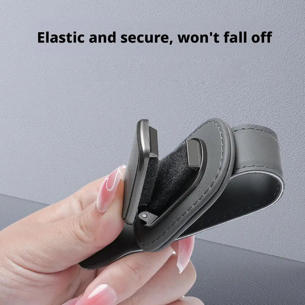 Car Sunglasses Clip Super Fiber Leather Sun Visor Eyeglass Storage Holder Auto Interior Accessories Card Ticket Organizer
