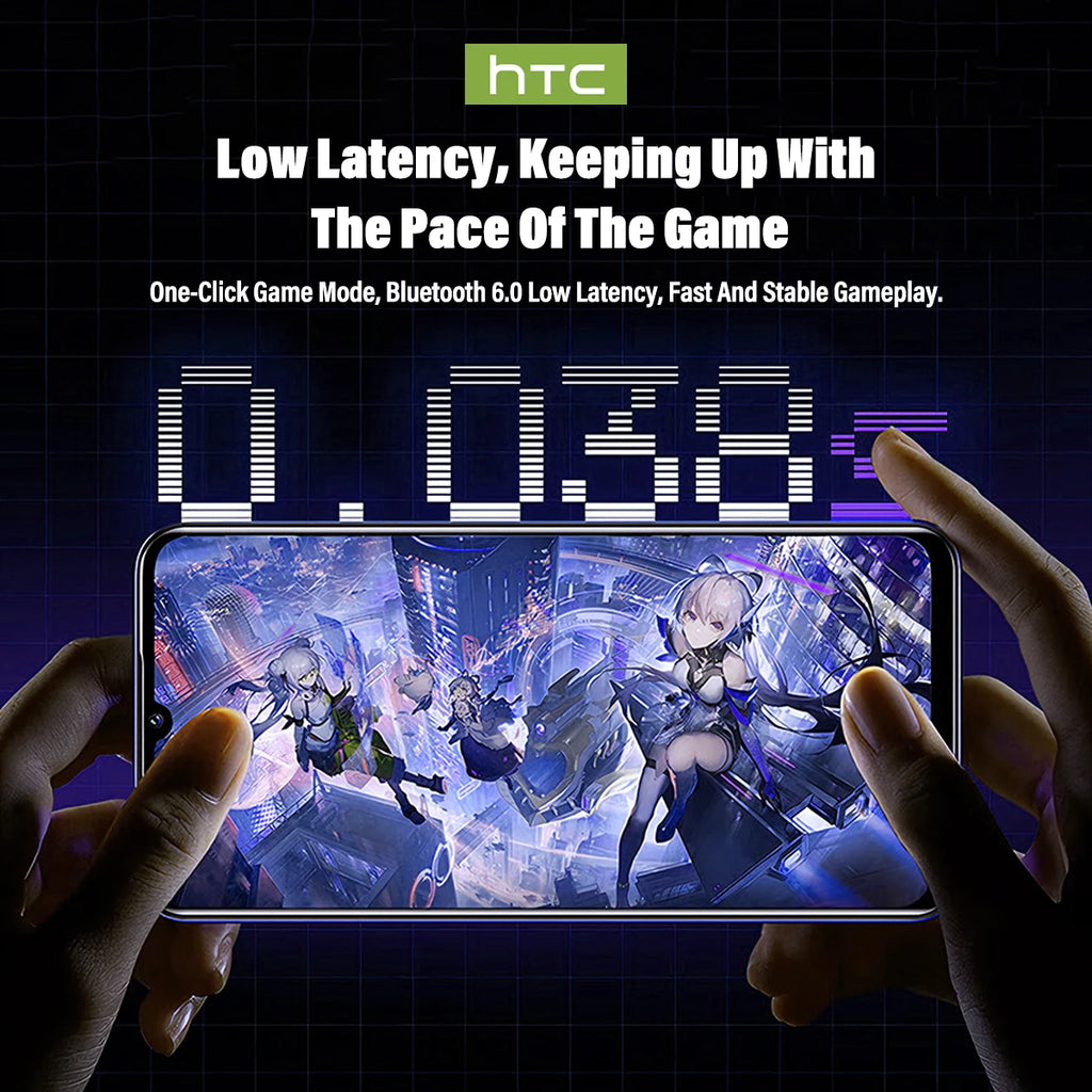 HTC NE70 Bluetooth Headphones Smart Touchscreen Wireless Earphones AI Translator Earbuds Gaming Headset HD Bass Stereo Sound
