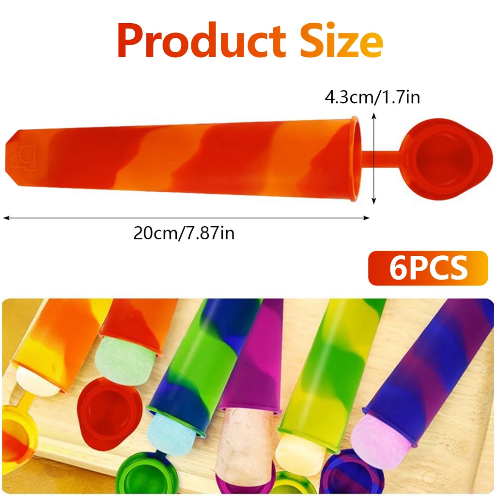 6-24pcs Popsicles Molds DIY Popsicle Maker Summer Ice Cream Yogurt Jelly Ice Pop Mold Freeze Cream Maker Kitchen Tool Accessory