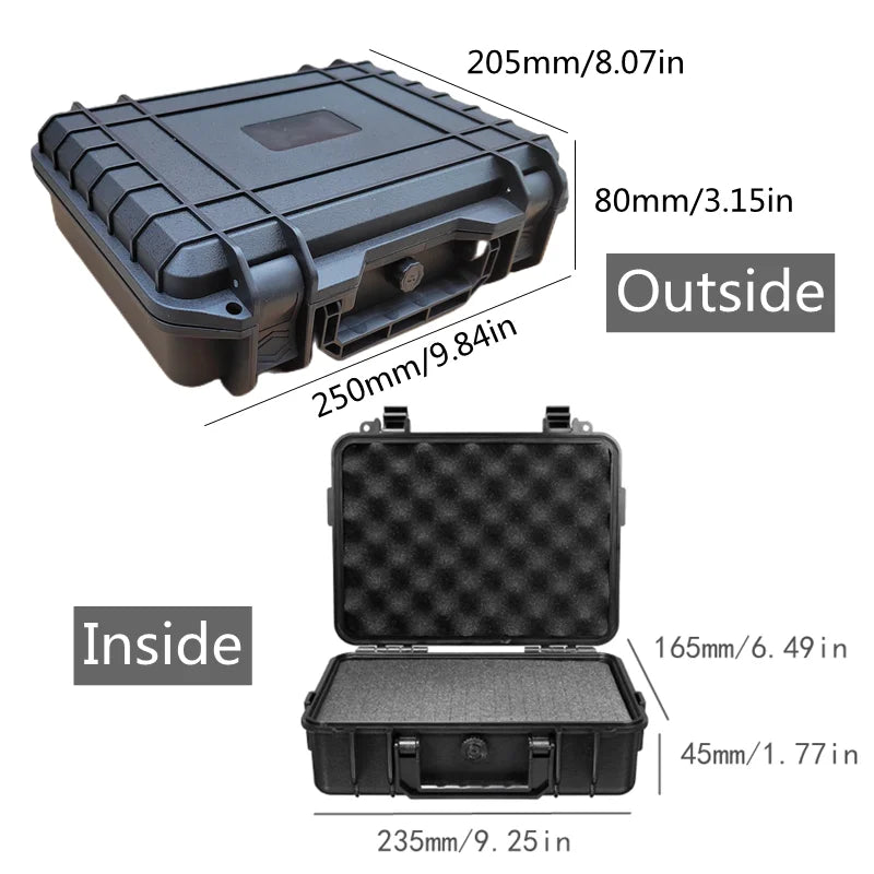 Waterproof Hard Shell Tool Box Pelican Style ABS Case for Mechanics Heavy Duty Equipment Storage Organizer with Lock Hard Shell