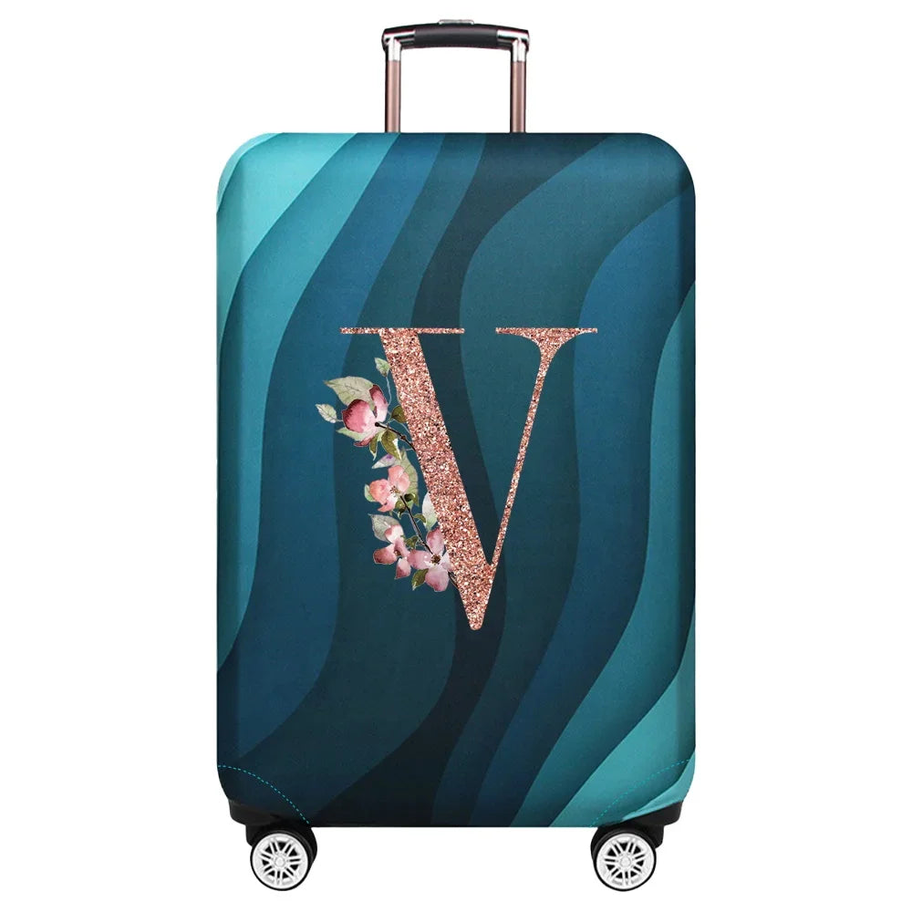Luggage Covers 18-32inch Protector Travel Luggage Suitcase Protective Cover Stretch Dust Covers Print Rose Gold Letter Series