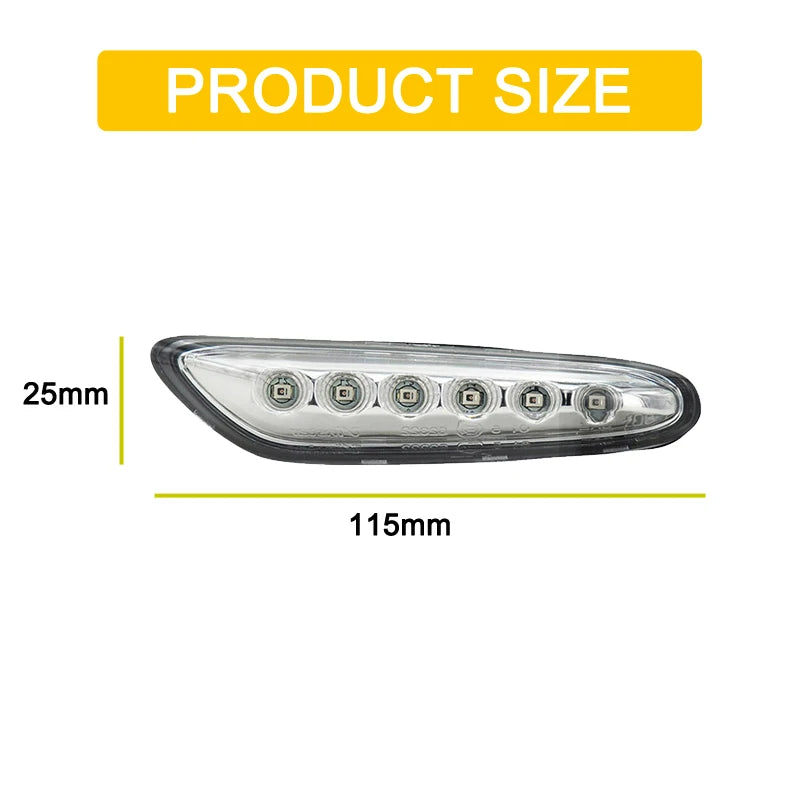 12V Clear Lens LED Side Marker Lamp Assembly For BMW E46 E60 E61 E81 E82 E87 E88 E90 E91 E92 E93 X1 X3 Blinker Turn Signal Light