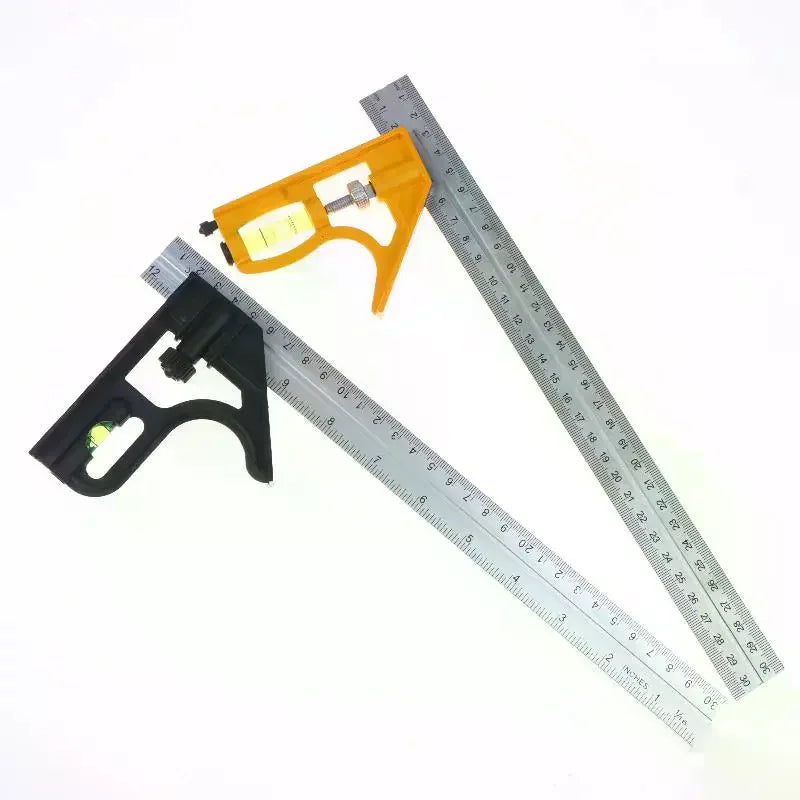 1Pcs Multifunctional 300MM Adjustable Angle Ruler 12" Combination Square Ruler Woodworking Level Gauge Angle Metric Ruler