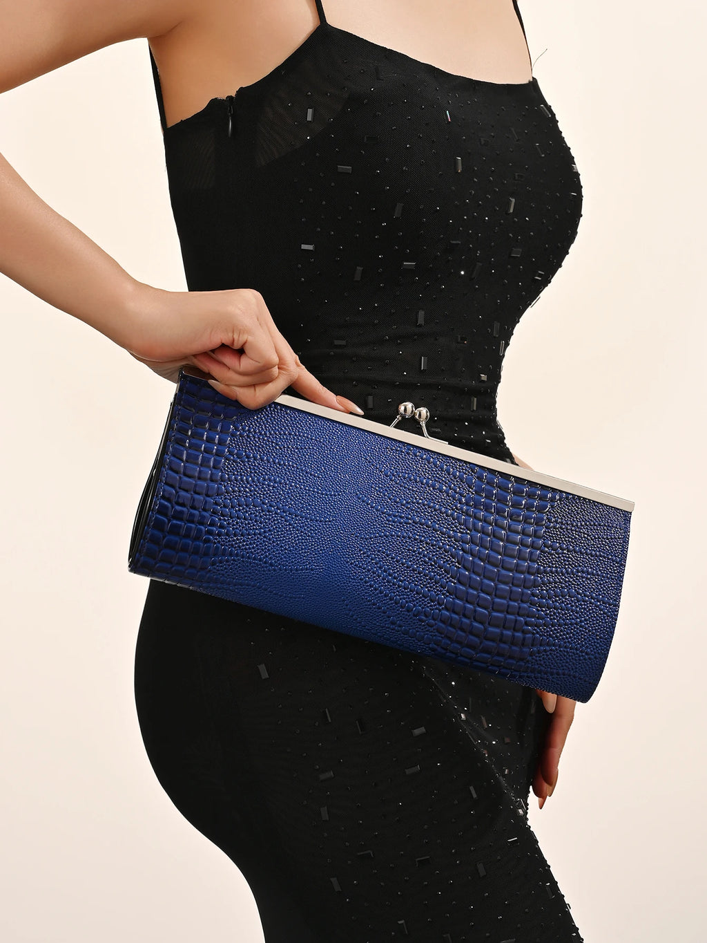 Classic Textured Animal Skin Pattern Coin Purse, Clutch Purse Evening Bag for Women, Glitter Evening Envelope Handbag