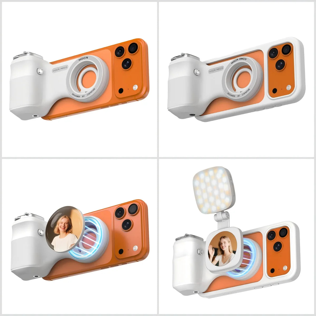 COMITOK MOCA ARCO Magnetic Camera Grip for iPhone  Series Detachable Remote iOS17/18/26 Handle Holder for Vlog Recording Selfie