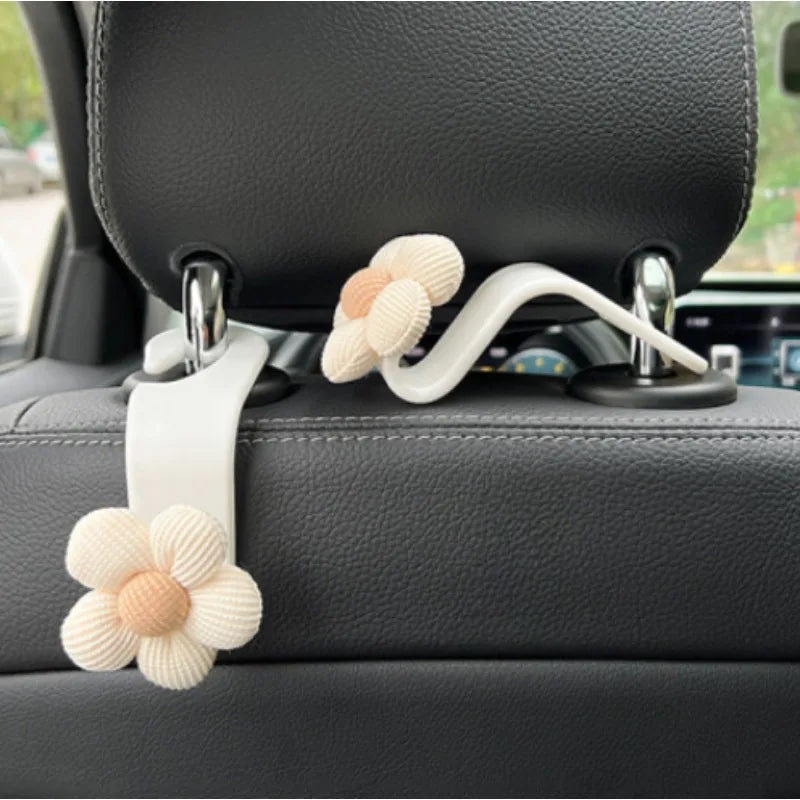Lovely Multi-functional Flower Car Seat Back Hook,Temperament Flower Seat Back To Store Car Supplies
