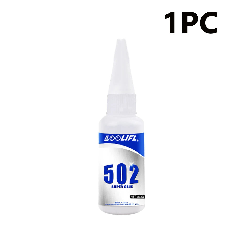 Loolifl 502 Super Glue Strong Adhesive Instant Quick Dry Glue for Ceramic Metal Leather Plastic Wood Multi-Purpose Repair Glue