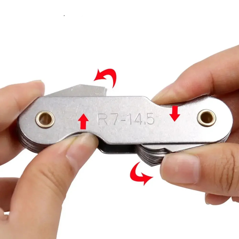 Radius Template R Gauge R1-6.5 7-14.5 15-25 26-80 Radius Gauge Plate Fillet Gaug External Internal Concave Convex Measuring Tool