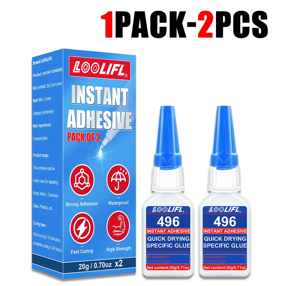 Instant Adhesive Quick Drying Glue Strong Waterproof Glue for Metal Plastic Wood Ceramic Glass Rubber Universal Repair Adhesive