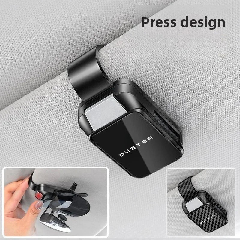 Car Sun Visor Carbon Glasses Sunglasses Clip Holder case Storage for Dacia Duster 2024 2025 2026 Auto assecories Interior