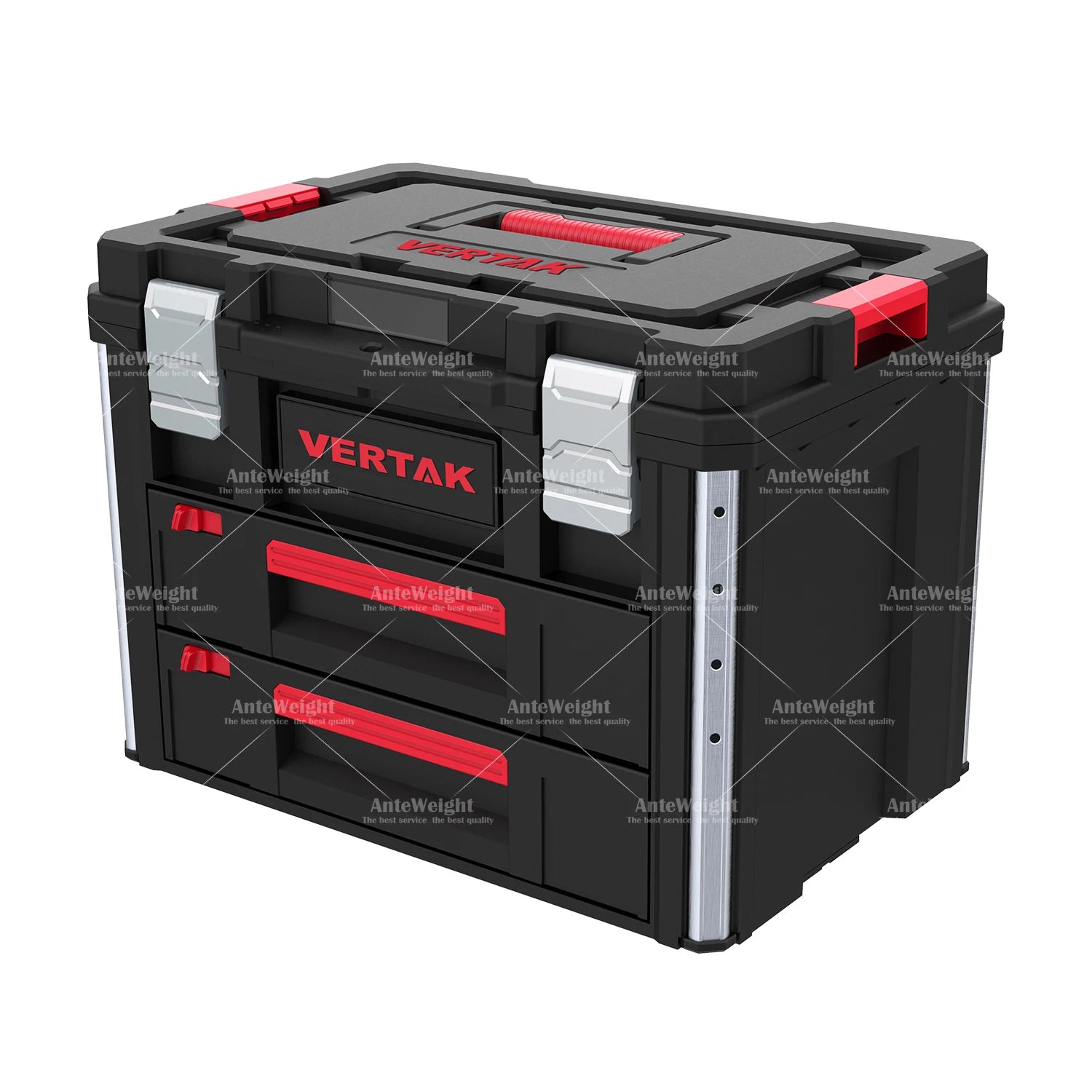 Vertak 3 in 1 Multifunctional Portable Trolley Case Three-Layer Plastic Toolbox Storage Box with Drawers