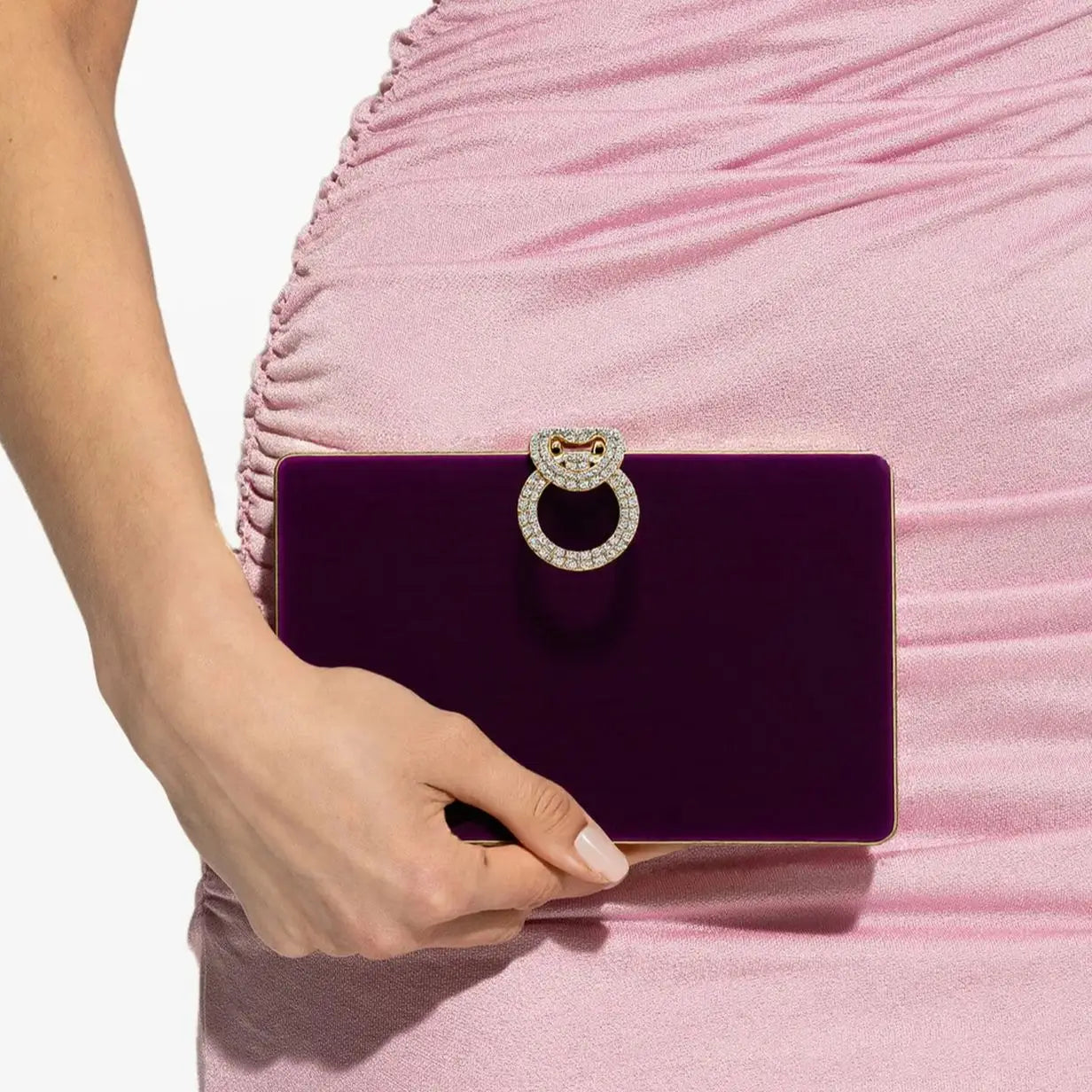 Velvet Women Evening Bags Diamonds Metal Golden Clutch Bags Flap Design Fashion Lady Gift Wedding Bridal Handbags Purse