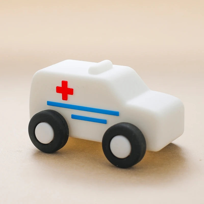 1PCS Silicone Car Building Block Toy Boys And Girls 0-12 Months Teething Toys Baby Hands Montessori Toys Children Christmas Gift