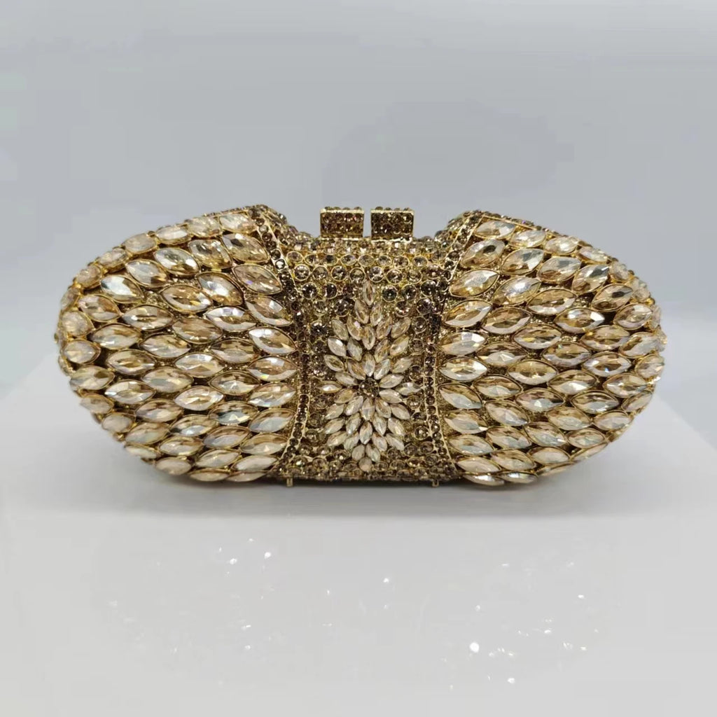 High Quality Diamond Horse Eye Bag Crystal Clutch Purse Dinner Luxury Women's Handbag