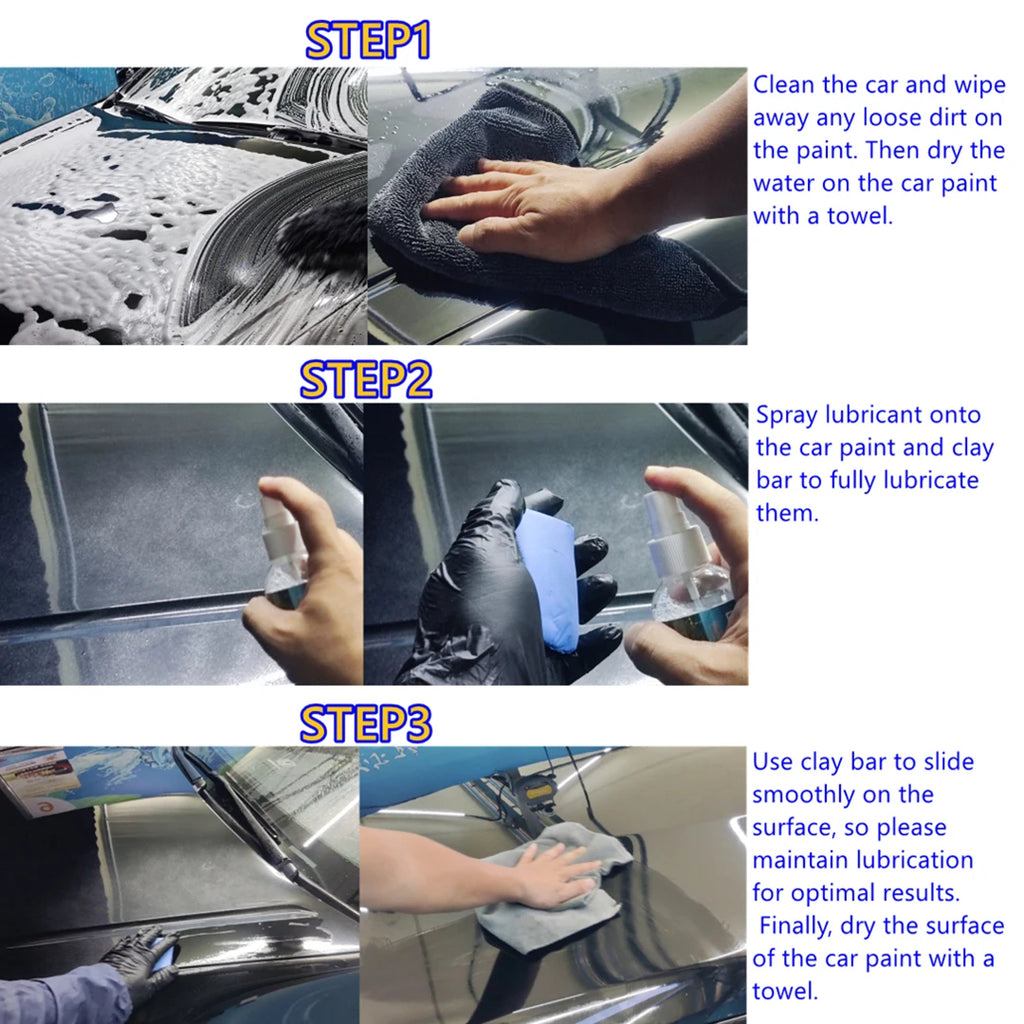 Car Clay Bar Synthetic Lubricant Detailing Set With Washing And Adsorption Capacity For Deep Cleaning Of Paint Wheel Hub Glass