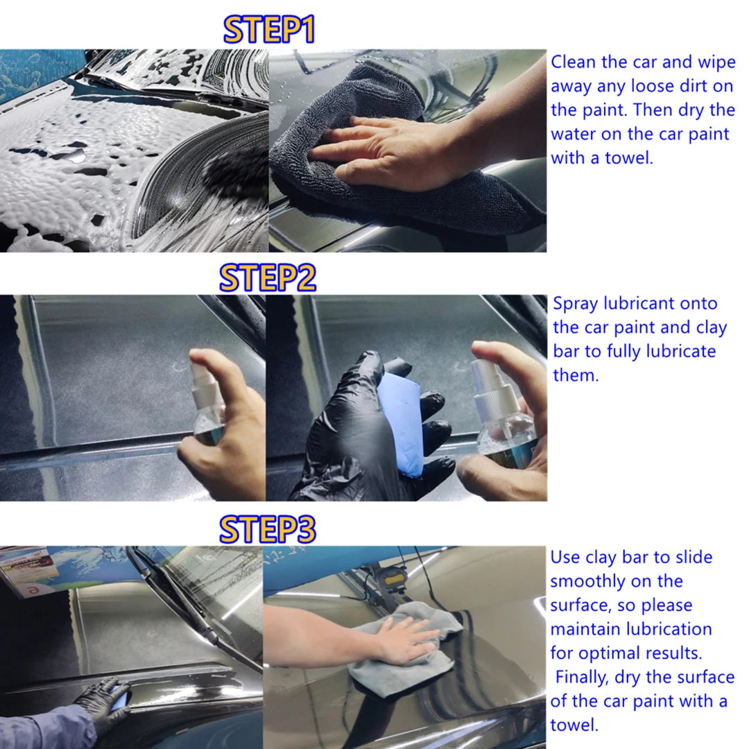 Car Clay Bar Synthetic Lubricant Detailing Set With Washing And Adsorption Capacity For Deep Cleaning Of Paint Wheel Hub Glass