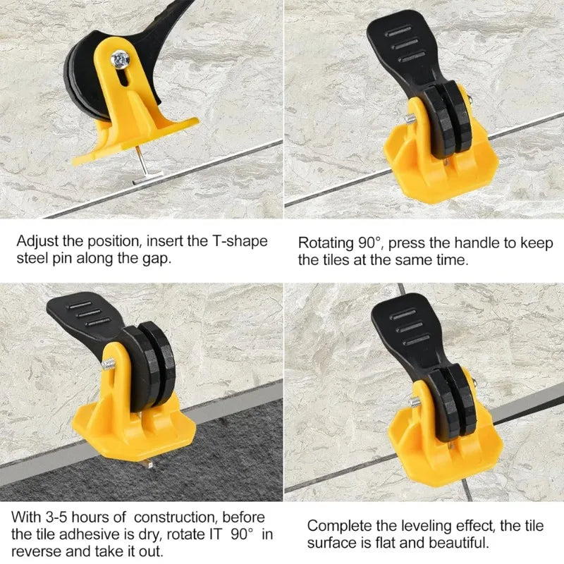 50pcs Reusable Floor Tile Leveling System Clips Leveler Adjuster Kit，Tile Leveling Fixed Plane Device Construction Tool