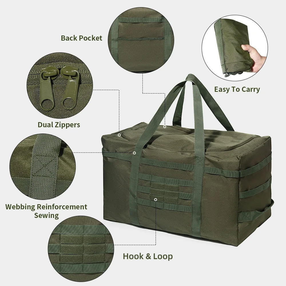 Luggage Duffel Bag Camping Storage Tactical Large Bags Camping Hiking Travel Mountaineering Trip Utility Gym Weekend Dufflel Bag