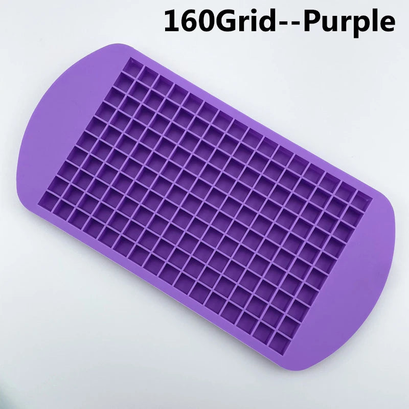 160 Grid Mini Silicone Ice Tray Ice Cubes Foldable Ice Mold Ice Breaker Ice Grid Tray Small Square Mold Ice Maker Silicone Mold