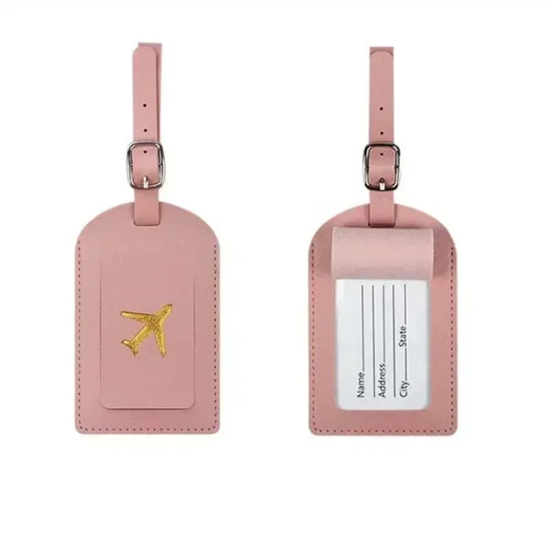 Handcrafted Leather Luggage Tags Personalized Suitcase Identifier ﻿Luggage Boarding Case Label Name ID Address Clip for Suitcase