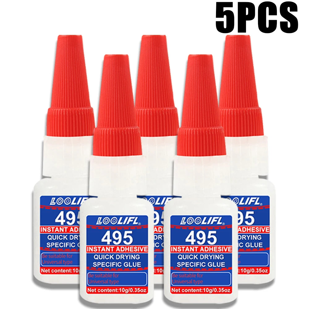 495 10g Super Instant Glue Quick Dry Strong Adhesive Precision Tip Universal Repair Glue Plastic Metal Ceramic Rubber Fix Glue