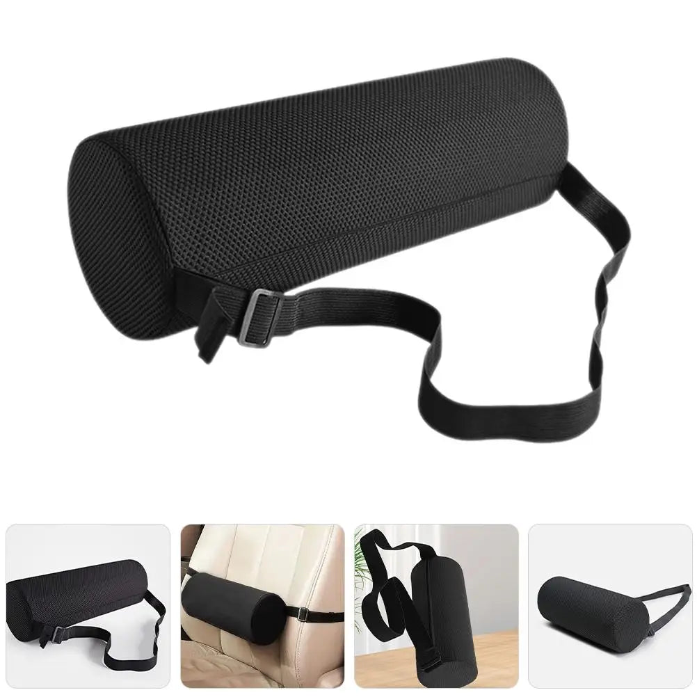 Memory Foam Lumbar Support Pillow Small Cylinder Waist Rest Cushion for Chair Office Car Back Pain Relief High Density