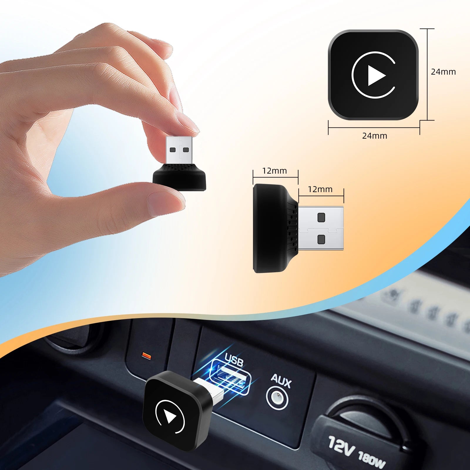2 in 1 Wired to Wireless CarPlay Android Auto Adapter for OEM Car Stereo With USB Dongle Mini Box Plug and Play Bluetooth